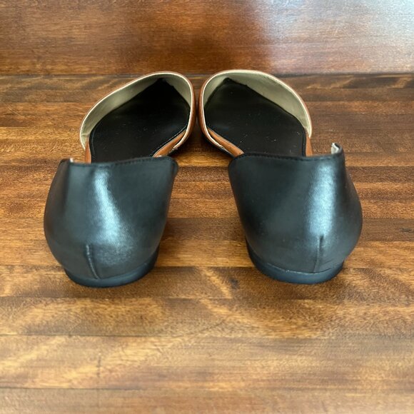 LOFT Pointed Toe Flats Black and Brown/Tan Size 7 - Picture 4 of 5